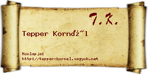 Tepper Kornél névjegykártya