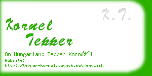 kornel tepper business card